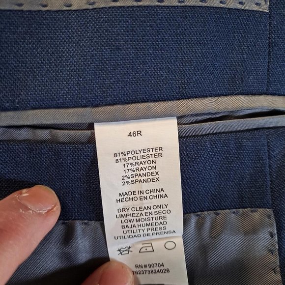 PERRY Ellis Portfolio Slim Fit Blue Suit Jacket Size 46R‎ - Picture 7 of 9